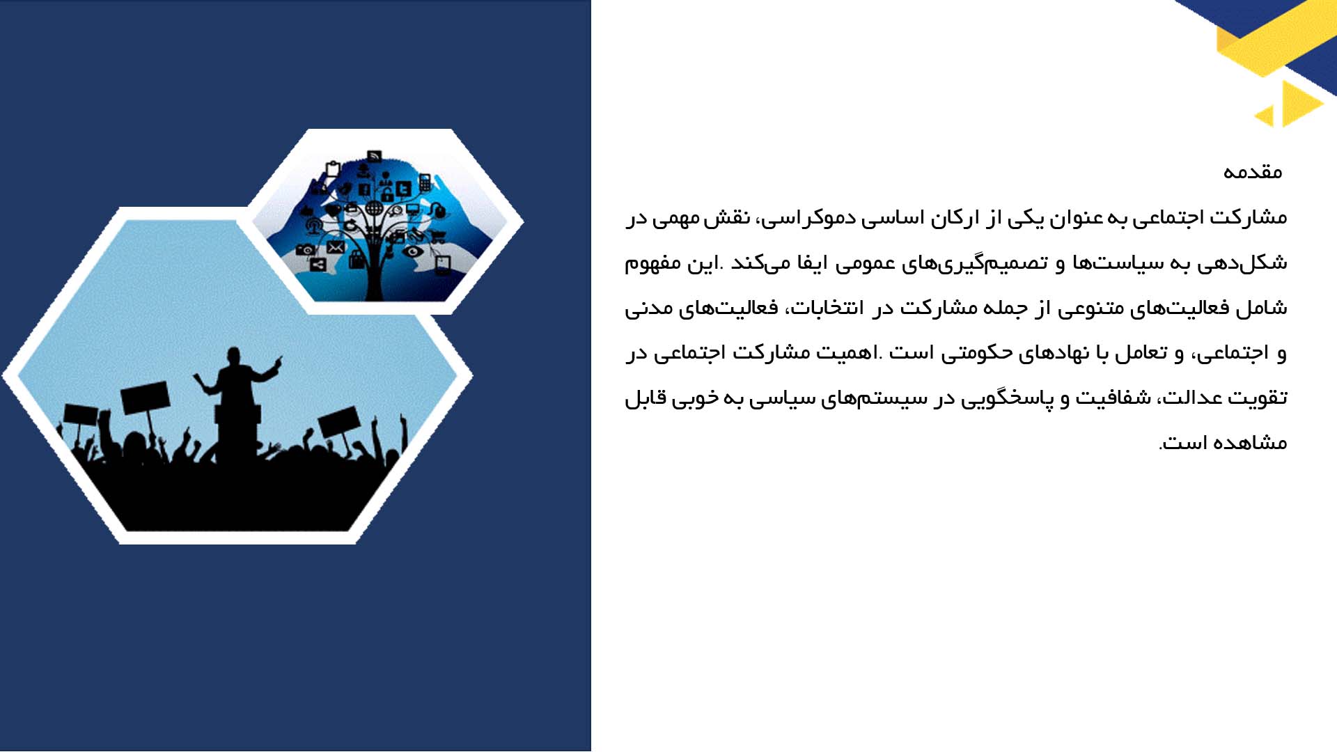 پاورپوینت در مورد مشارکت اجتماعی و سیاست